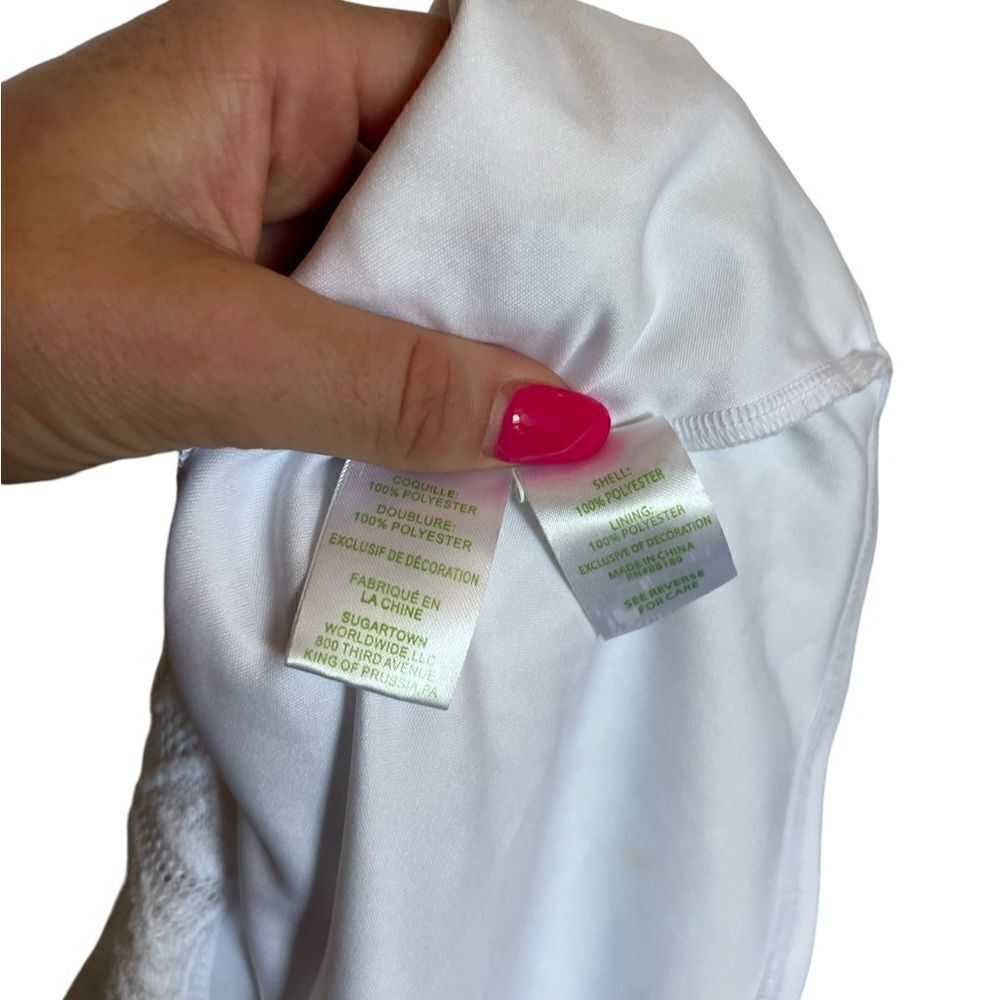 Lilly Pulitzer Marquette Shift Dress Wildflower Stripe Lace Size Small White - Picture 5 of 6